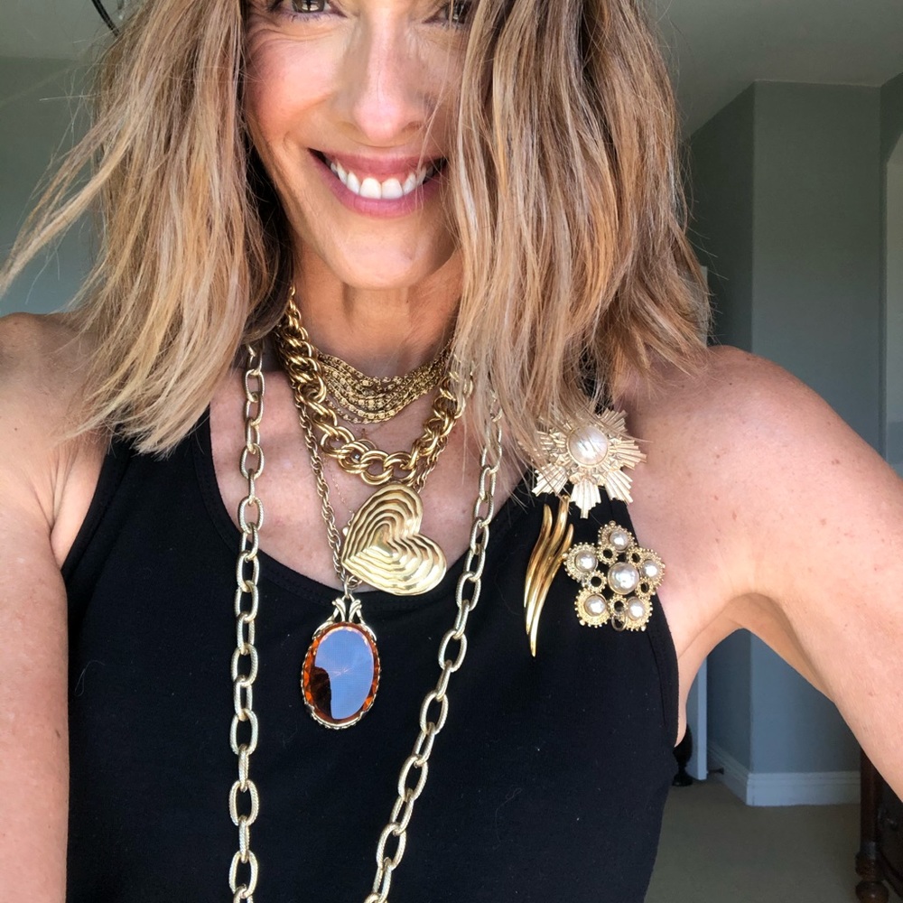 V I N T A G E G O L D H E A R T B R O Oc H - image 1